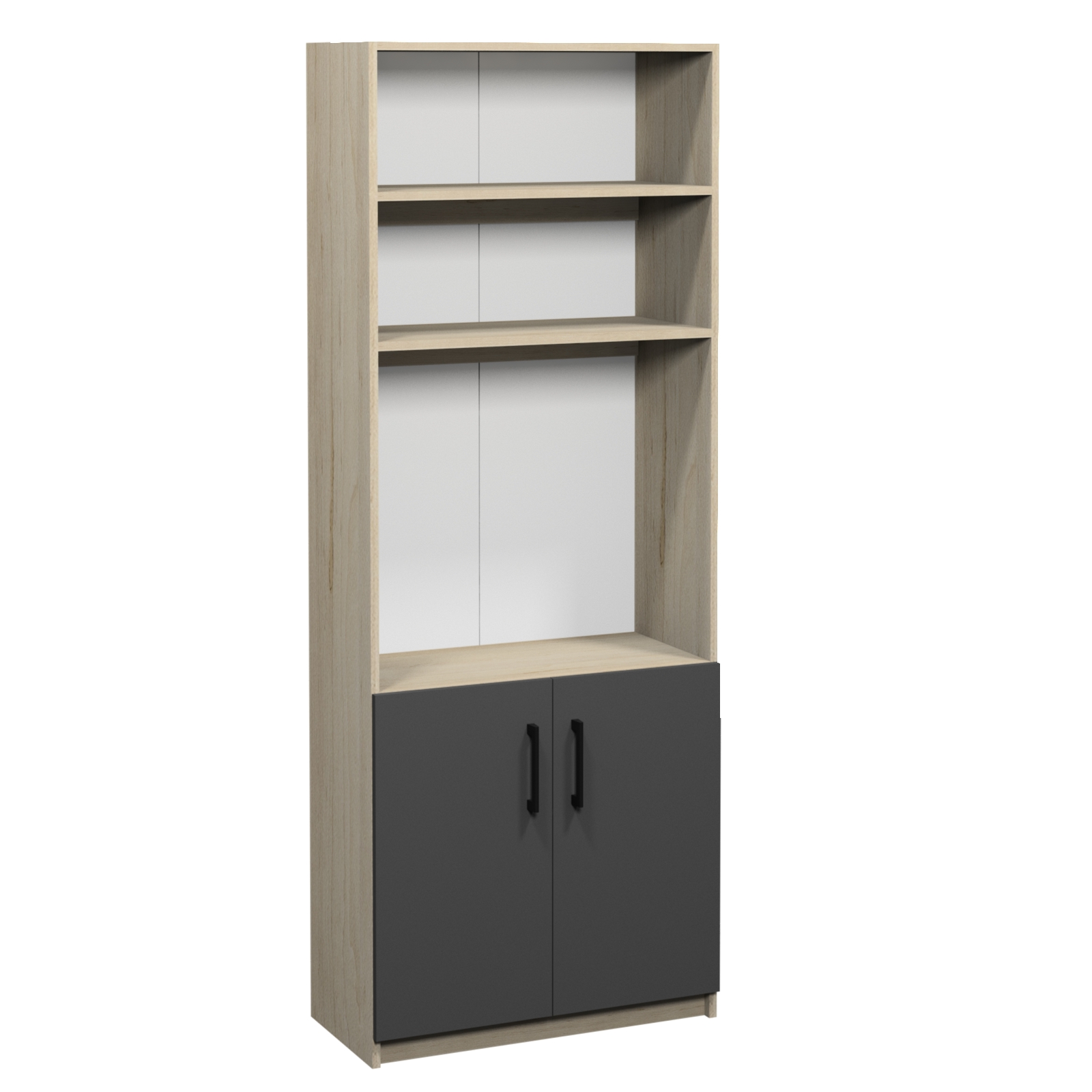 Шафа напівзакрита з полицями для кабінету «Захист України», АЛМАНТ, 800х370х2110 мм